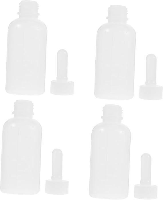 Kisangel 4pcs Reusable Bottles for Kittens and Puppies Silicone Nursing Bottles Soft Nipples for Easy Feeding and Controlled Intake