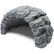 Resin Reptile Hideout Cave,Natural Habitat Decor for Bearded Dragon, Leopard Gecko, Lizards & Turtles,Terrarium Tank Accessories,A - Large
