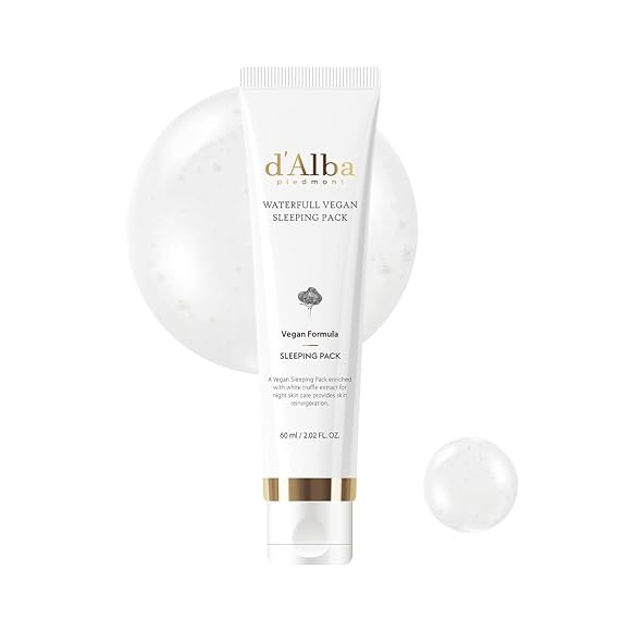 d'alba Piedmont Waterfull Vegan Sleeping Pack (Tube) 2.03 fl oz.