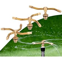 3Pack 2/3/4 Arm Automatic Rotary Sprayer Automatic Rotary Whirling Sprinkler Garden Lawn Irrigation Watering Nozzle Spray 360 Degree Rotation Irrigation System Sprinkler, Large Area Coverage