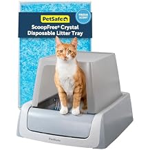 PetSafe ScoopFree Crystal Pro Legacy Automatic Self-Cleaning Cat Litter Box Enclosed Front-Entry Includes 1 Disposable Crystal Litter Tray Advanced Odor Control Gray (PAL00-16806)