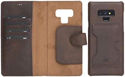 Venito Florence Leather Wallet Phone Case Compatible with Samsung Galaxy Note 9 - Extra Secure with RFID Blocking - Detachable Phone Wallet - Coffee Brown