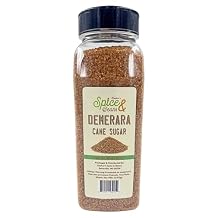 Demerara Cane Sugar | Raw Cane Sugar Crystals for Coffee, Tea, Baking & Cocktails | Large Golden Sugar Crystals | Dual Shaker & Pour Top | 2 lb | Dashers Spice & Beans