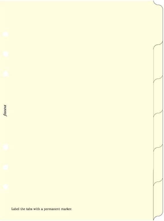 Filofax A5 6 Blank Index Cream (B341680)