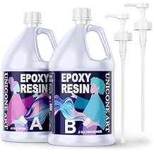 Resin Epoxy Kit 1 Gallon Craft Kit Gift - (.5 Gal Resin + .5 Gal Hardener) - Non-Toxic, Crystal Clear, Odor-Free, UV Resistant, High Gloss Art Epoxy
