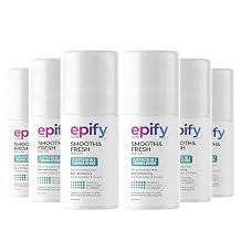 Epify Smooth & Fresh Roll-On, Eliminates Unwanted Hair, Controls Odor and Sweat, Smoothes Underarm, Reduces Ingrown Hair, 1.69 Fl Oz (6)