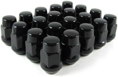 EZAccessory 20 Black Bulge Acorn Lug Nuts 1/2" Thread Size 3/4" Hex