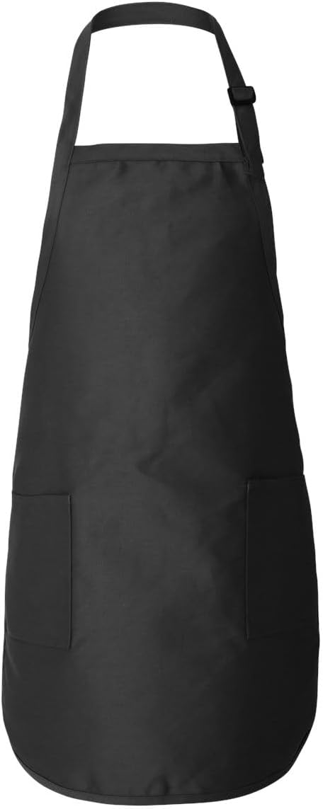 Q-Tees Full-Length Apron with Pockets One Size Black