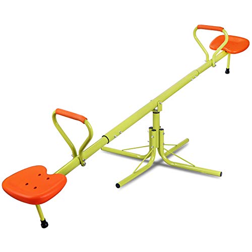 Nova Microdermabrasion Kids Seesaw Swivel Teeter-Totter Home Playground Equipment, 360 Degrees Rotating Safe, Outdoor Fun Toy Set for Kids, Toddlers, Boys, Children 2 Seats