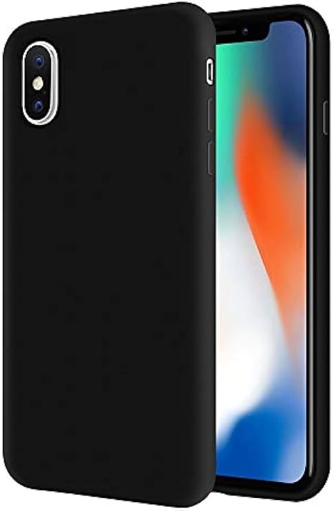 [SİYAH LANSMAN] For iPhone X/XS modeli ile uyumlu İçi Kadife Yüzey Matte Esnek Silikon Kayma Yapmaz Darbe Emici Telefon Kılıfı (Siyah, X/XS)