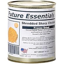 Freeze Dried Shredded Sharp Cheddar Cheese 25 Year Shelf Life 10 Oz Can