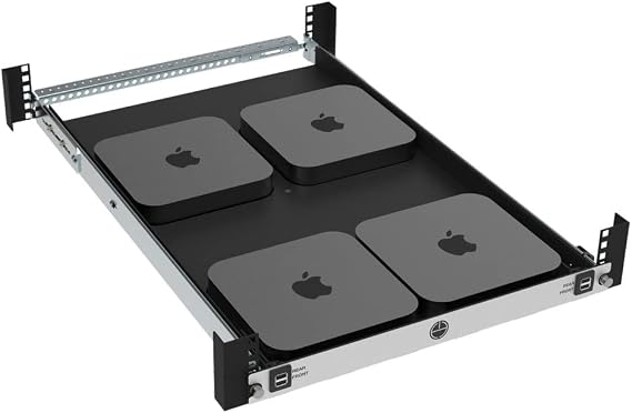 RackSolutions 1U Rack Mount Shelf for Apple Mac Mini (3rd and 4th Generation)