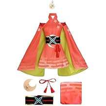 Cosmic Princess Kaguya Cosplay Costume Adults Kaguya Orange Skirt Headwear Full Uniform Halloween Women Outfits