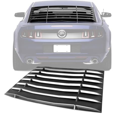 High Performance Part Compatible for 05-14 Ford Mustang Rear Window Louver Cover Windshield Rear Sun Shade Cover Unpainted Matted Black