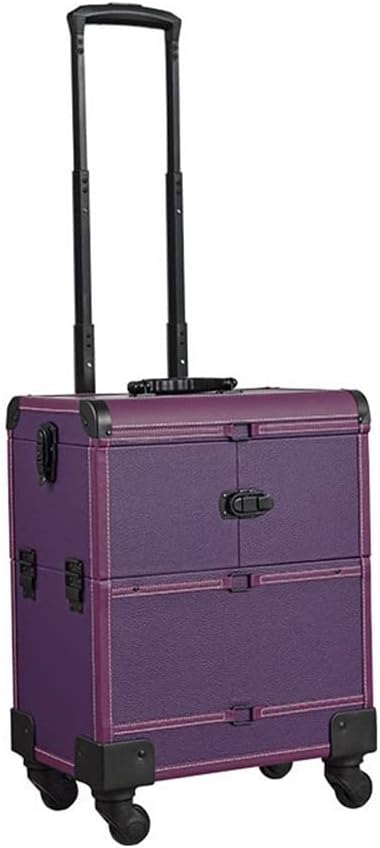 Large Capacity Portable Makeup Artist Suitcase Beauty Nail Case PVC Leather