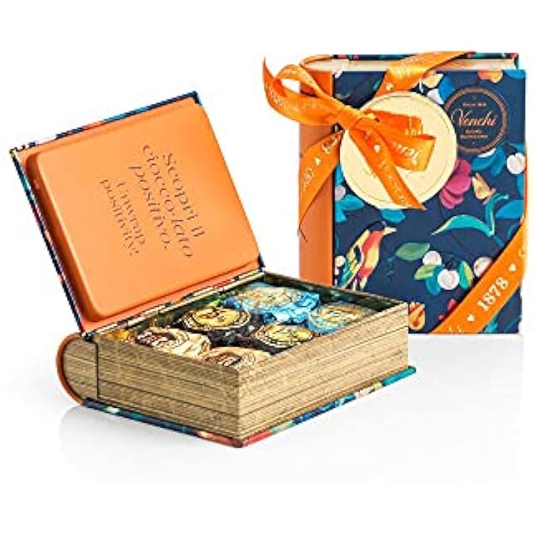 Venchi - Baroque Collection - Premium Mini Book Tin with 6 Assorted Chocoviar, 4.12oz - Gift Idea - Gluten Free