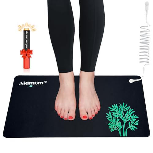 Grounding Mat for Bed, Grounding Pad for Sleep, Grounding Mattress Pad, Earthing Pad for Feet, Mats for Desk, Earth, Pads for Bedding, Wellness Gift 24x16