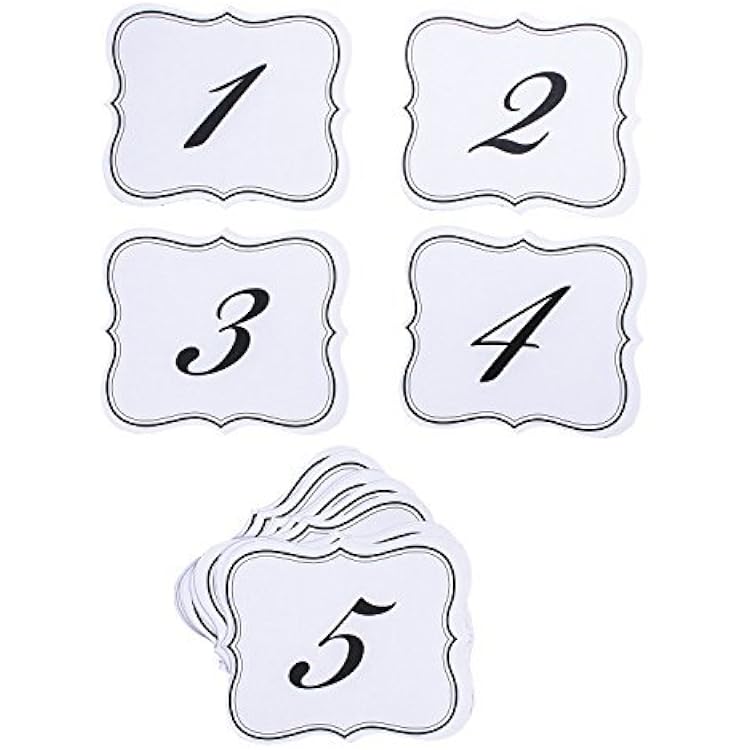 Super Z Outlet Numbers 1-25 Elegant Table Cards Wedding Reception Double Side Decorations