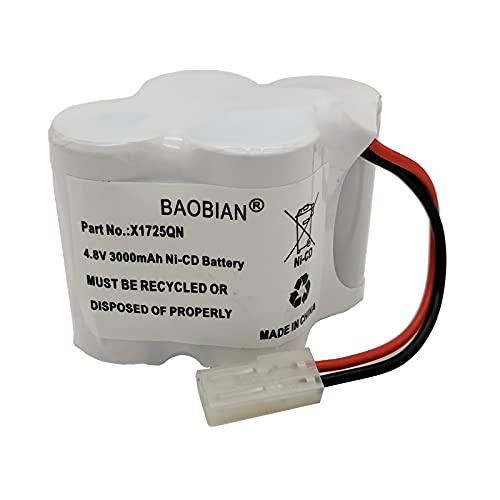 X1725QN Battery 4.8V 3000mAh Ni-CD Compatible with Euro Pro Shark V1700Z VX1 VAC-V1930 V1930 X8905 Cordless Sweeper Vacuum Cleaner