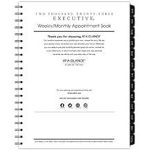 AT-A-GLANCE 2023 Weekly & Monthly Planner Refill for 70-LX81-05 and 70-NX81, Quarter-Hourly, 8-14" x 11", Executive, Monthly Tabs, Black 7091110