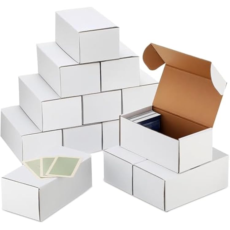 Yexiya 10 Pcs 400 Count Trading Card Storage Box Cardboard Baseball Card Storage Box Collectible Cases for Sports Gaming Cardboard Game Collecting Holder Supplies White
