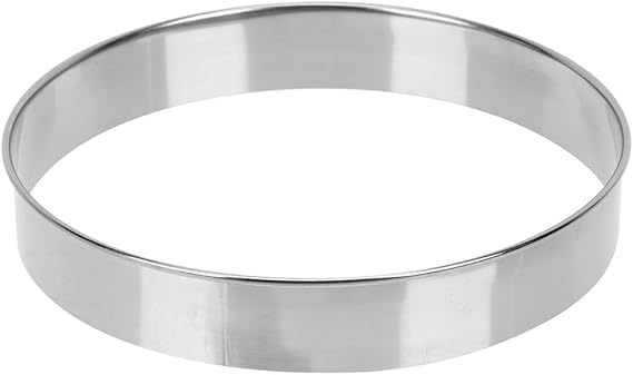 UPKOCH 5.11 Inch Reusable Stainless Steel Pizza Ring for Even Sauce Distribution Multi-Function Pastry and Cake Baking Tool Household Kitchen Accessory
