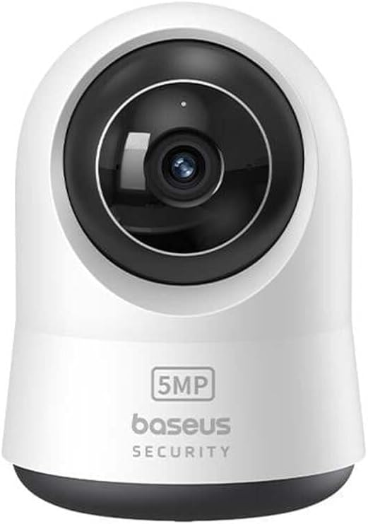 Baseus Security P1 Pro Indoor 3K Wi-Fi Camera – Artificial Intelligence Detection, 360° Rotation, Night Vision, MicroSD Card Support up to 256GB and Voice Assistant Compatibility, Digital Zoom – White