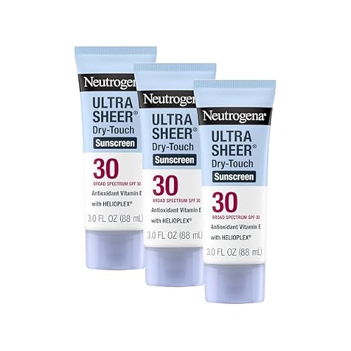 Neutrogena Ultra Sheer Dry-Touch Sunscreen For Face & Body, SPF 30 Broad Spectrum UVAUVB Protection, Lightweight Water Resistant & Non-Greasy, Travel Size Sunscreen, 3 fl. oz Pack of 3