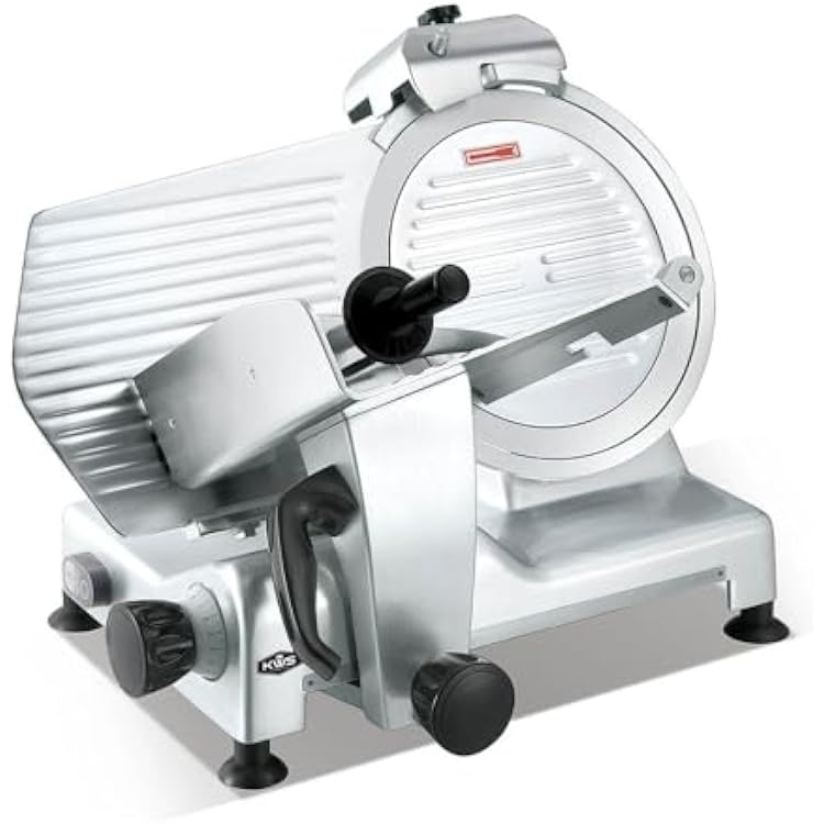 KWS Commercial 420W Electric Meat Slicer 12 Frozen Meat Deli Slicer Restaurant and Home Use [ETL, NSF Certified] Safety Locks with Stainless Steel Blade, 12-Inch Blade
