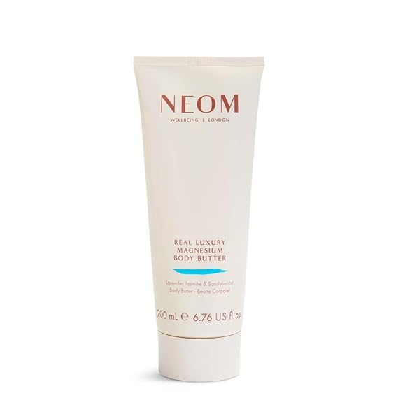 Neom - Magnesium Body Butter | 6.76 Fl Oz (200ml) | Lavender, Sandalwood & Jasmine | Calming Lotion with Essential Oils | 100% Natural Fragrances | Nourish & Soften | Signature De-Stress Scent