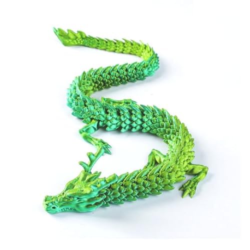 3D Printed Dragon,Chinese Dragon,12inch Flexible Articulated Dragon,Dragon Fidget Toys for Flexible Joints Luck Dragon for Home Office Desk Decoration,ADHD Toys, Surprise Fantasy GiftsLime Green