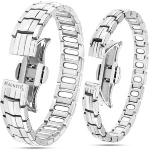 MagnetRX EllipseMAX Magnetic Bracelets for Couples 5X Strength 5,000 Gauss Titanium Bracelets for Men and Women His and Hers Matching Set