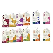Serenity Kids 6 Months Ethically Sourced Meats & Organic Veggies, and Smoothies Variety Baby Food Pouch Bundle | Meats, Veggies, and Smoothies Variety Pack 24 Count