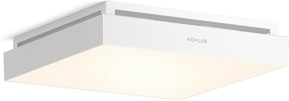 KOHLER Atmo Bathroom Exhaust Fan With Light, Ceiling Vent for Bathroom, 13-7/8" X 13-7/8"