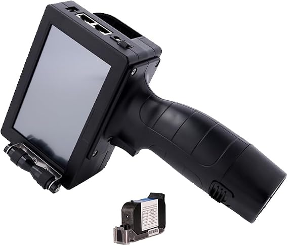 Handheld Inkjet Printer, Smart Handheld Inkjet Printer, Lot Number Qr Barcode Jet Coding Machine, Portable Permanent Quick Dry,for Date Barcode Batch Number Logo Qr Code-12.7mm with 1 Ink-1