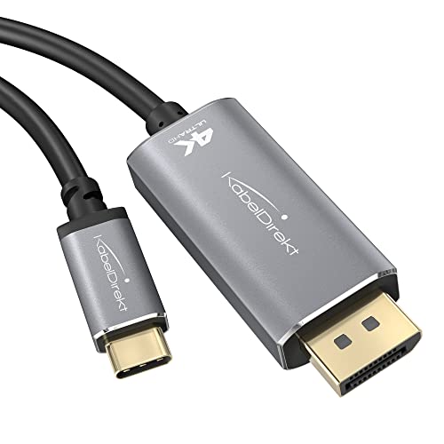 4K USB C to DisplayPort Adapter Cable with Break-Proof Metal connectors 6ft Supports 4K video60Hz from notebooksSmartphones to Large Screens DP, USB 3.1, Type C, Thunderbolt 3 by CableDirect