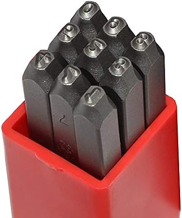 Edward Tools Steel Number Stamps 3mm - Harden - 0 to 9 - for Marking Wood or Metal - Heavy Duty Chrome Vanadium - Included Carrying Case