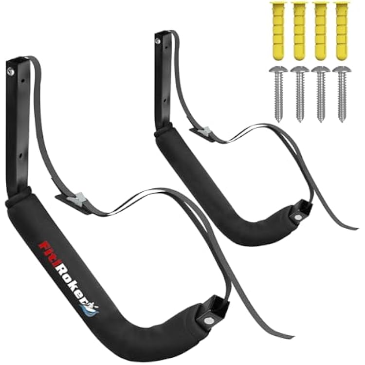 Kayak Storage Rack 100LB Wall Mounted Kayak Wall Mount with Oxford Cover & Foam Protection | Kayak Rack for Garage, Storage Hooks for Canoes, SUPs, Ladders, Bikes Padded Cover