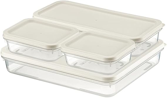 Orret Home 4 Adet Buzdolabı ve Derin Dondurucu Saklama Kabı Seti, Fresh Box, Dolap Düzenleyici ve Buz Dolabı Organizeri, BPA İçermeyen PP Plastik,Gıdaları Taze Tutma,Mutfak Düzenleyici (Beyaz)