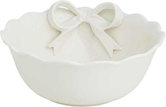 Mud Pie Ceramic Bow Serving Bowl