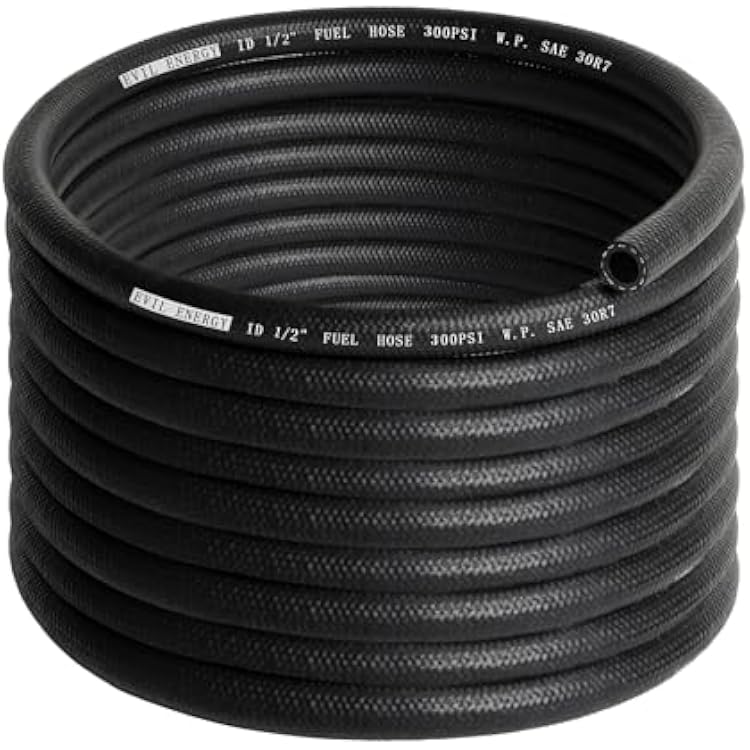 EVIL ENERGY 12 Fuel Hose Line Push Lock NBR Rubber SAE 30R7 25FT 300PSI