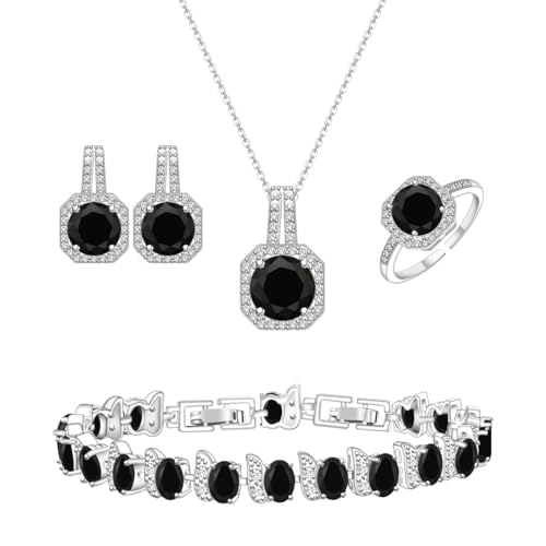 LMXXVJ Jewelry Set for Women,Necklace Earrings Adjustable Ring Bracelet Set Birthday Mothers Day Thanksgiving Gift for Women