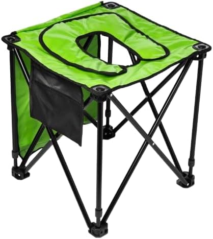 TravelJohn Foldable Commode Chair Portable Toilet Supports up to 225lbs
