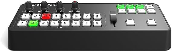 Mini Vmix Switch Panel - Compact and Portable Live Broadcast System with 8-Channel Screen Switching, 4-Way Mixer, and USB Interface for All-Media 4K Virtual Studio