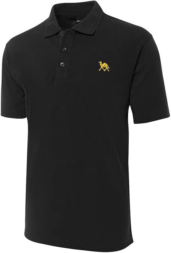 Mens Polo Shirts Camel Animal Embroidered Shrot Sleeve Polo Shirts
