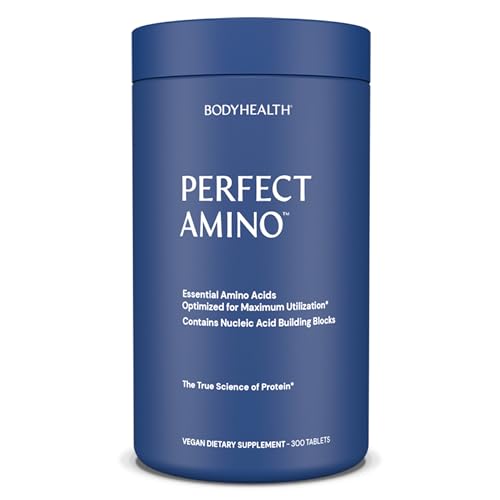 BodyHealth PerfectAmino 300 Tablets Essential Amino Acid Supplement with BCAA and EAA, Muscle Recovery, Boost Energy & Stamina, 99% Utilization, Vegan Branched Chain Protein PrePost Workout