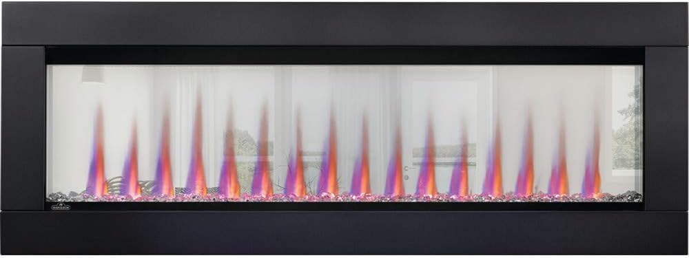 Napoleon CLEARion 60-Inch Built-In See-Through Electric Fireplace with Logs, Crystal Media & Remote NEFBD60HE