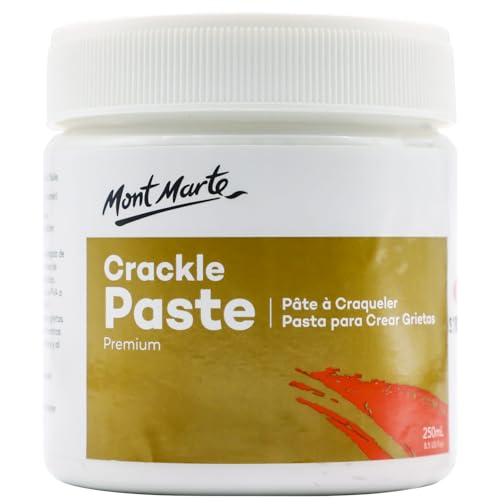 Mont Marte Crackle Paste Premium 8.45 US fl.oz 250ml Tub for Texture Painting Effect with Opaque Finish, Ideal for a Range of Surfaces