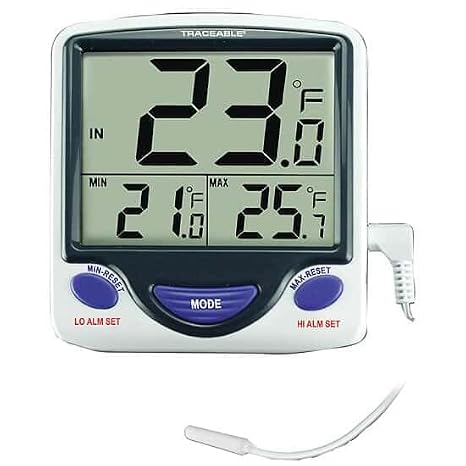 Traceable Jumbo Fridge/Freezer Digital Thermometer with Calibration; 1 Wire Probe