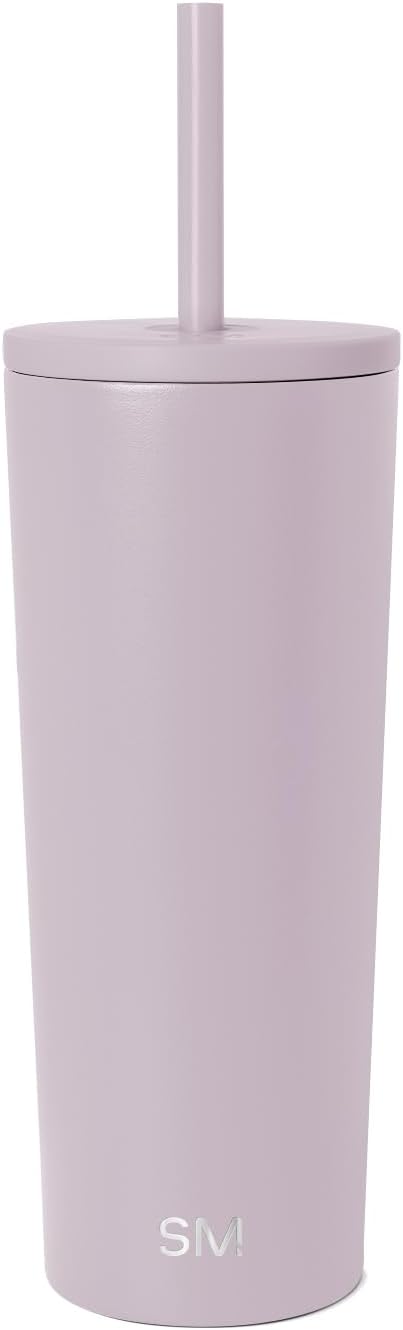 Simple Modern Iced Coffee Tumbler, Insulated | 24oz | Lavender | Reusable Stainless Steel Cup, Travel Mug, Water Bottle with Straw | Cupholder Friendly & Spill Resistant, Lavender Mist
